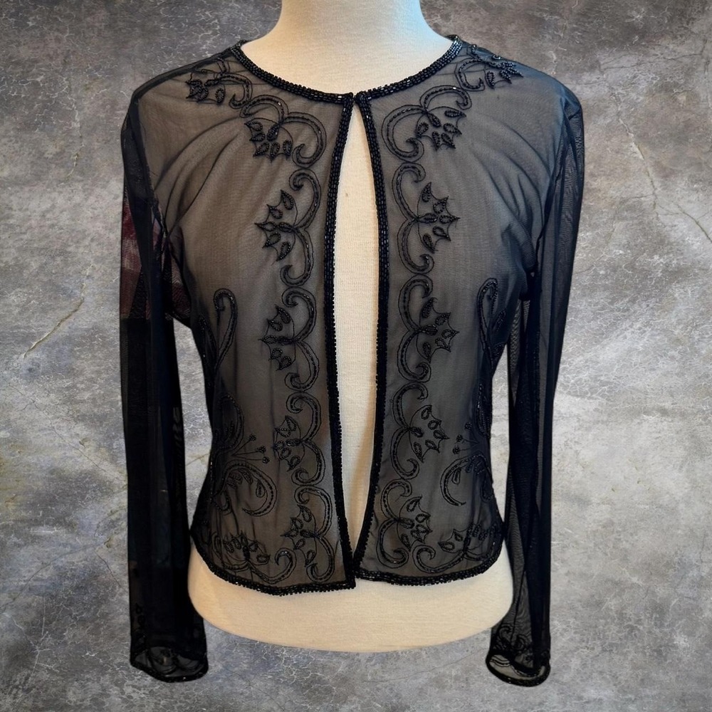 Vintage Brilliante By J.A. Black Lightweight Sheer Top Whimsygoth Women's Small